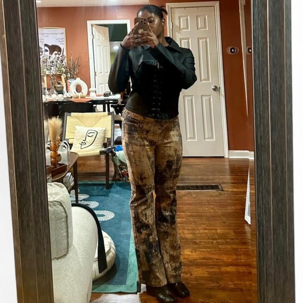 Musera Brown and black flare jeans